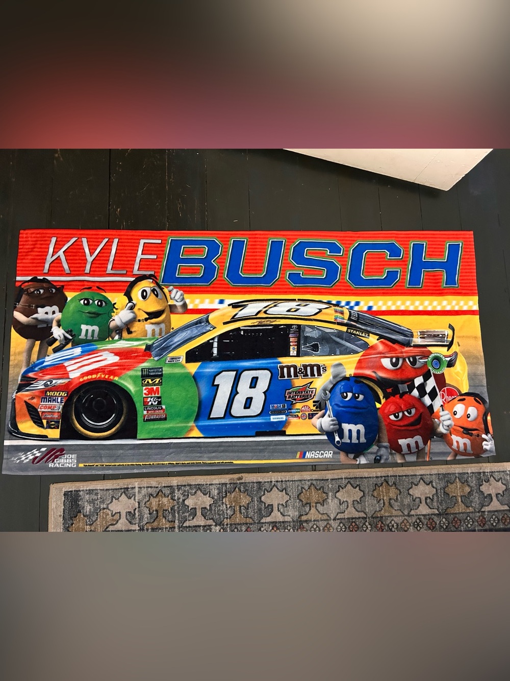 wincraft nascar kyle busch #18 M&M’s 28”x 58” beach towel
